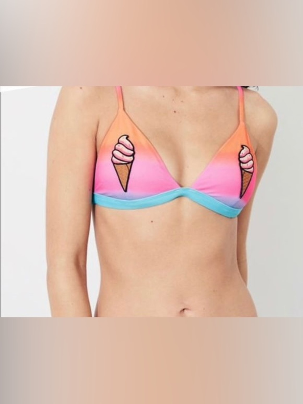 Hollister swim Y2K ice cream cone triangle ombré swimsuit bikini top